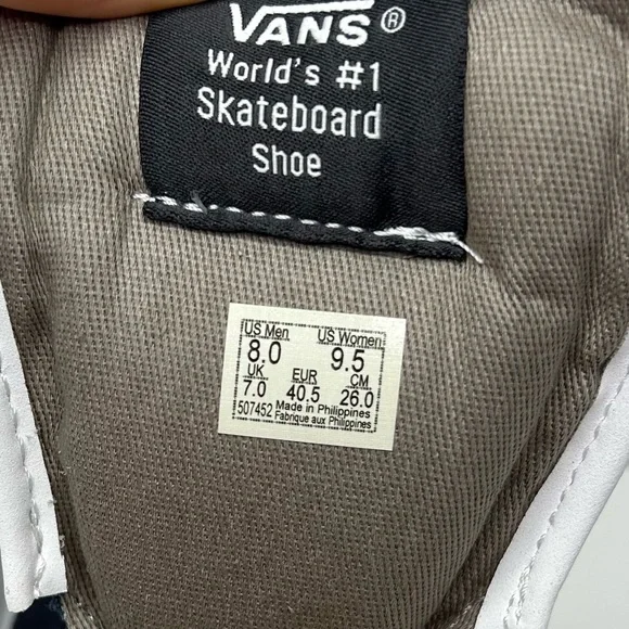 VANS White & Navy OG Half Cab Sneakers size 8 men - Picture 8 of 9